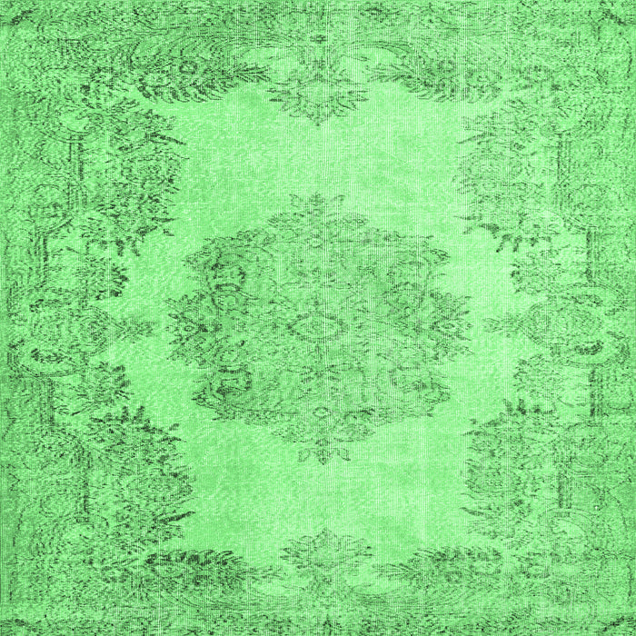 Square Persian Emerald Green Traditional Rug, tr3403emgrn