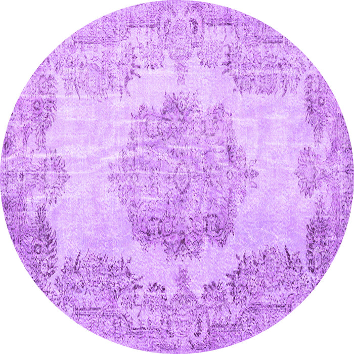 Round Persian Purple Traditional Rug, tr3403pur