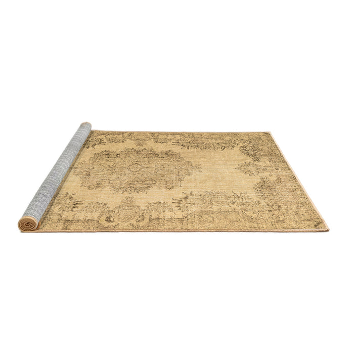 Sideview of Machine Washable Persian Brown Traditional Rug, wshtr3403brn