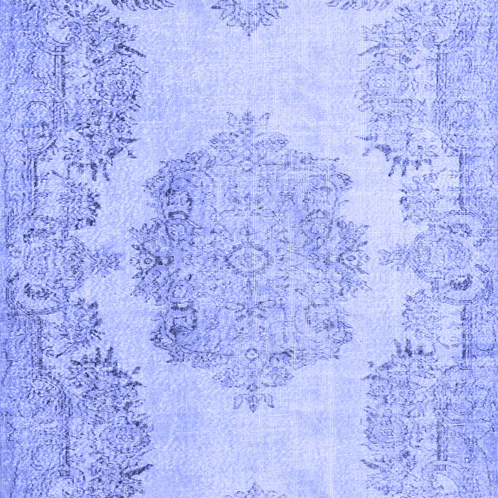 Machine Washable Persian Blue Traditional Rug, wshtr3403blu