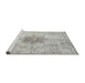 Sideview of Machine Washable Traditional Grey Gray Rug, wshtr3404