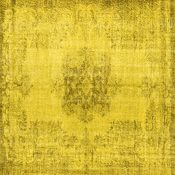 Square Persian Yellow Traditional Rug, tr3404yw