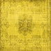 Square Persian Yellow Traditional Rug, tr3404yw