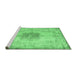 Sideview of Machine Washable Persian Emerald Green Traditional Area Rugs, wshtr3404emgrn