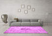 Machine Washable Persian Pink Traditional Rug in a Living Room, wshtr3404pnk