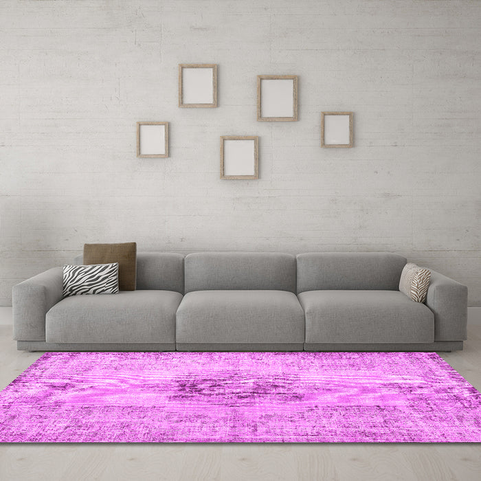Machine Washable Persian Pink Traditional Rug in a Living Room, wshtr3404pnk