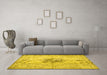 Machine Washable Persian Yellow Traditional Rug in a Living Room, wshtr3404yw