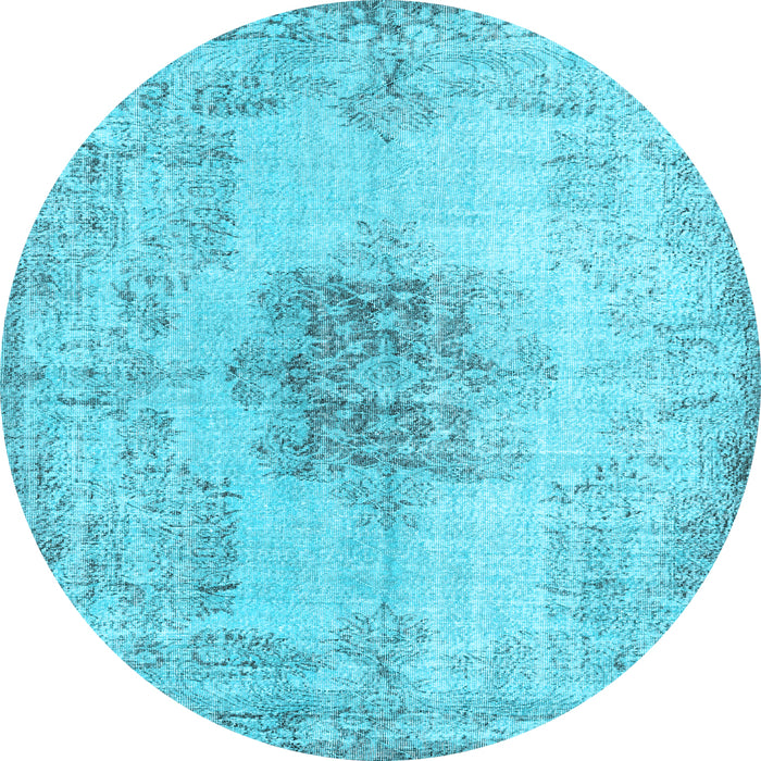 Round Persian Light Blue Traditional Rug, tr3404lblu