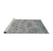 Sideview of Machine Washable Traditional Silver Gray Rug, wshtr3405