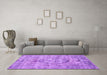 Machine Washable Persian Purple Traditional Area Rugs in a Living Room, wshtr3405pur