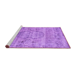 Sideview of Machine Washable Persian Purple Traditional Area Rugs, wshtr3405pur