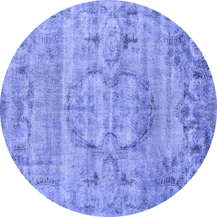 Round Persian Blue Traditional Rug, tr3405blu