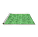 Sideview of Machine Washable Persian Emerald Green Traditional Area Rugs, wshtr3405emgrn