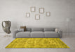 Machine Washable Persian Yellow Traditional Rug in a Living Room, wshtr3405yw