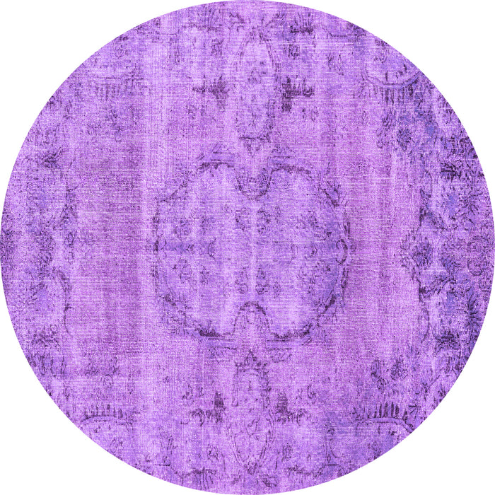 Round Persian Purple Traditional Rug, tr3405pur
