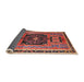 Sideview of Traditional Orange Salmon Pink Persian Rug, tr3406