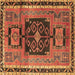 Square Machine Washable Persian Brown Traditional Rug, wshtr3406brn