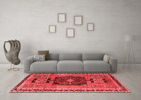 Machine Washable Persian Red Traditional Rug, wshtr3406red