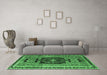 Machine Washable Persian Emerald Green Traditional Area Rugs in a Living Room,, wshtr3406emgrn