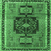 Square Persian Emerald Green Traditional Rug, tr3406emgrn