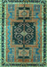 Machine Washable Persian Turquoise Traditional Area Rugs, wshtr3406turq