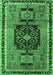 Machine Washable Persian Emerald Green Traditional Area Rugs, wshtr3406emgrn