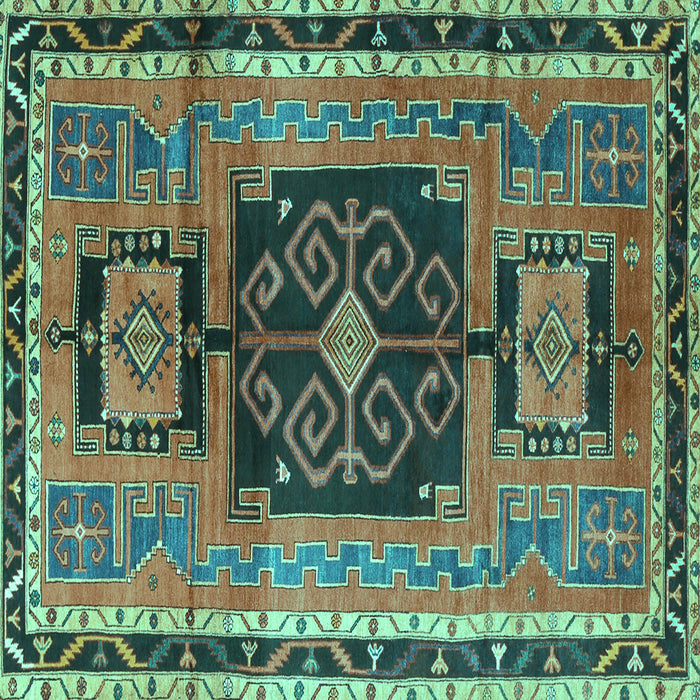 Square Persian Turquoise Traditional Rug, tr3406turq