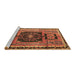 Sideview of Machine Washable Persian Brown Traditional Rug, wshtr3406brn