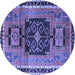 Round Persian Blue Traditional Rug, tr3406blu