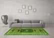 Machine Washable Persian Green Traditional Area Rugs in a Living Room,, wshtr3406grn