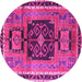 Round Persian Pink Traditional Rug, tr3406pnk