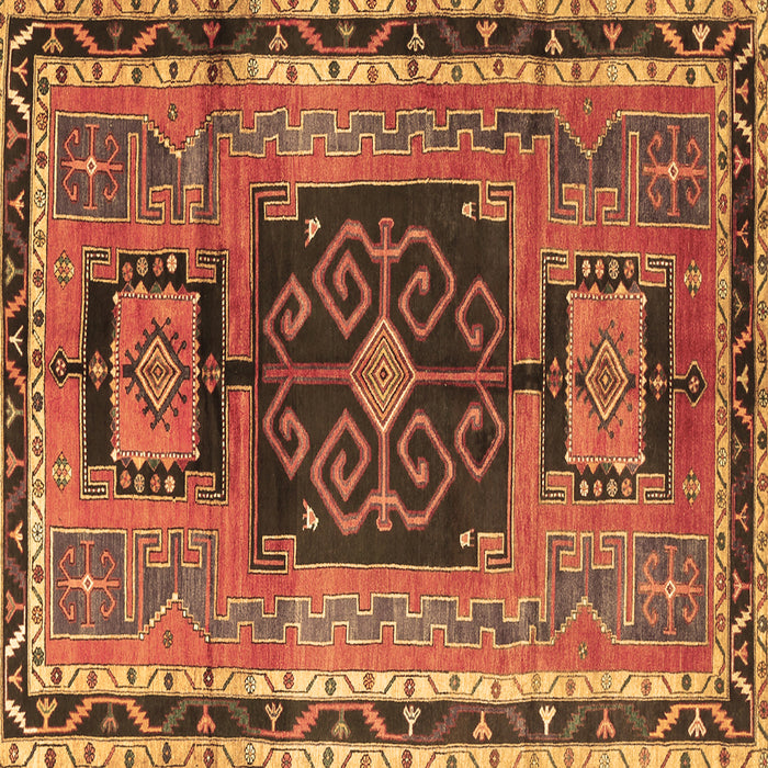Square Persian Brown Traditional Rug, tr3406brn