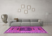 Machine Washable Persian Purple Traditional Area Rugs in a Living Room, wshtr3406pur