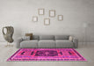 Machine Washable Persian Pink Traditional Rug in a Living Room, wshtr3406pnk