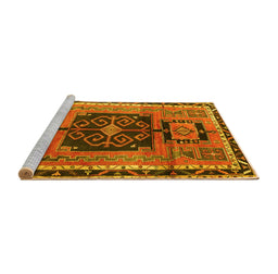 Sideview of Machine Washable Persian Yellow Traditional Rug, wshtr3406yw