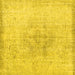 Square Persian Yellow Traditional Rug, tr3407yw