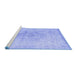 Sideview of Machine Washable Persian Blue Traditional Rug, wshtr3407blu