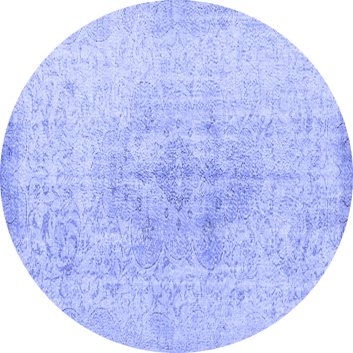 Round Persian Blue Traditional Rug, tr3407blu