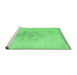 Sideview of Machine Washable Persian Emerald Green Traditional Area Rugs, wshtr3407emgrn