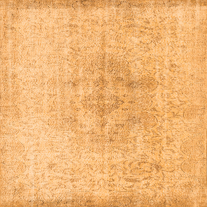 Round Machine Washable Persian Orange Traditional Area Rugs, wshtr3407org