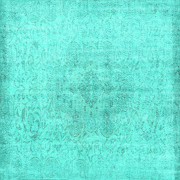 Square Persian Turquoise Traditional Rug, tr3407turq