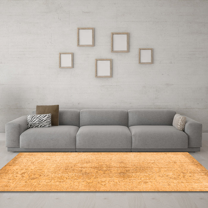 Machine Washable Persian Orange Traditional Area Rugs in a Living Room, wshtr3407org