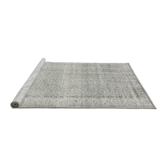 Sideview of Machine Washable Traditional Dark Gray Rug, wshtr3408