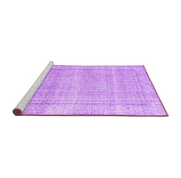 Sideview of Machine Washable Persian Purple Traditional Area Rugs, wshtr3408pur