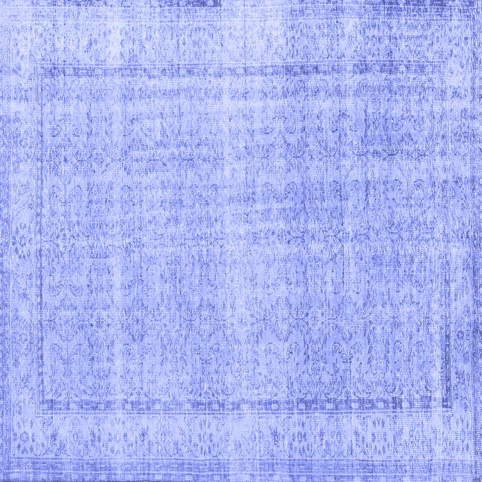 Square Machine Washable Persian Blue Traditional Rug, wshtr3408blu