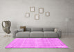 Machine Washable Persian Pink Traditional Rug in a Living Room, wshtr3408pnk