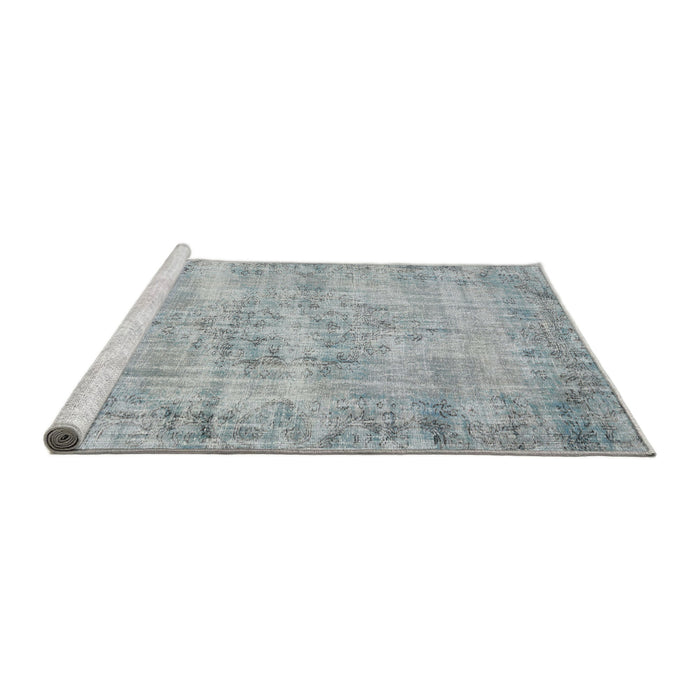 Sideview of Machine Washable Traditional Silver Gray Rug, wshtr3409