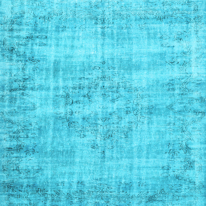 Square Machine Washable Persian Light Blue Traditional Rug, wshtr3409lblu