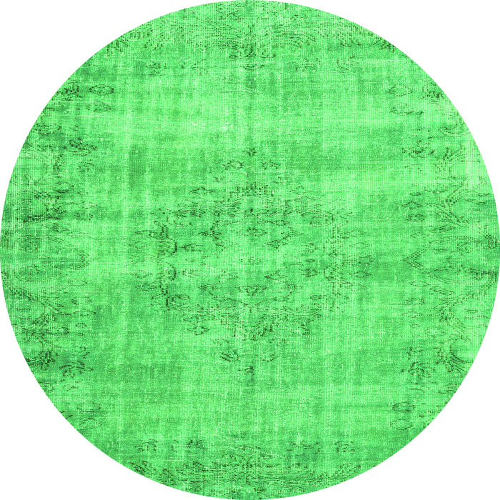 Square Persian Green Traditional Rug, tr3409grn