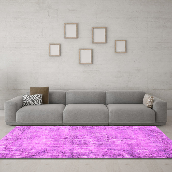 Machine Washable Persian Pink Traditional Rug in a Living Room, wshtr3409pnk